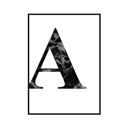 "A" 黒大理石 - Black marble - ALPHAシリーズ [SD-000502] B4サイズ フレームセット