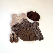 ミミマーケット / mimimarket / チェックフリル襟ブラウス / 韓国子供服 / キッズ / 26winter〖取寄〗*S~L*