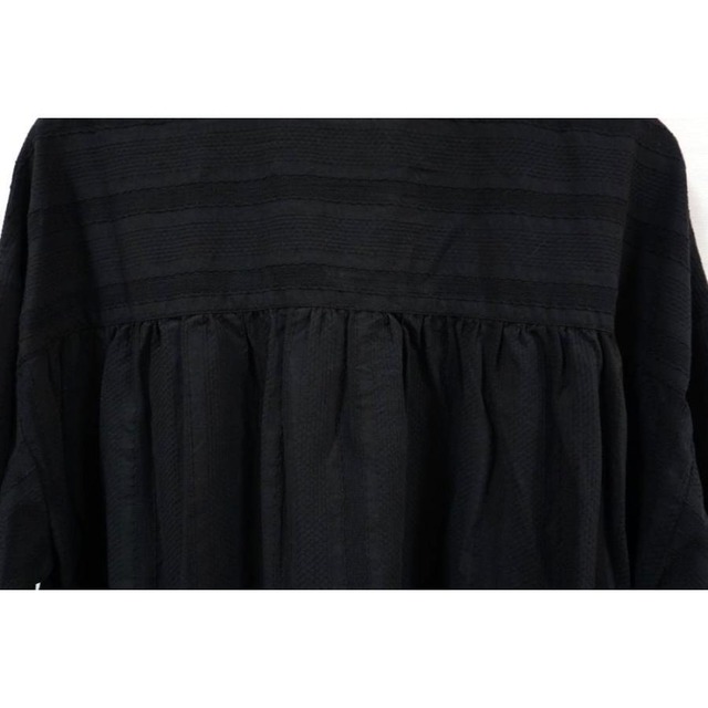 nachukara(ナチュカラ）ドビーストライプ バンドカラーブラウス