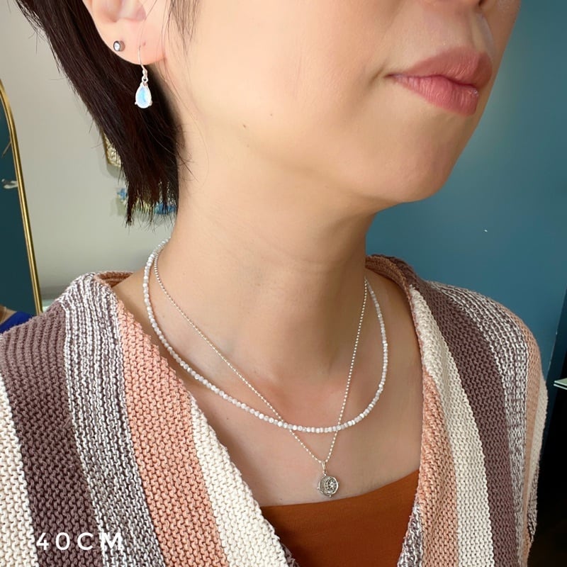 Lagoon Original ホワイト シェル 一連 ネックレス 2mm 40/45/50cm