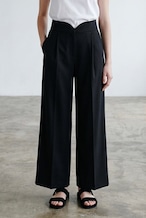 HEART WOOL PANTS BLACK