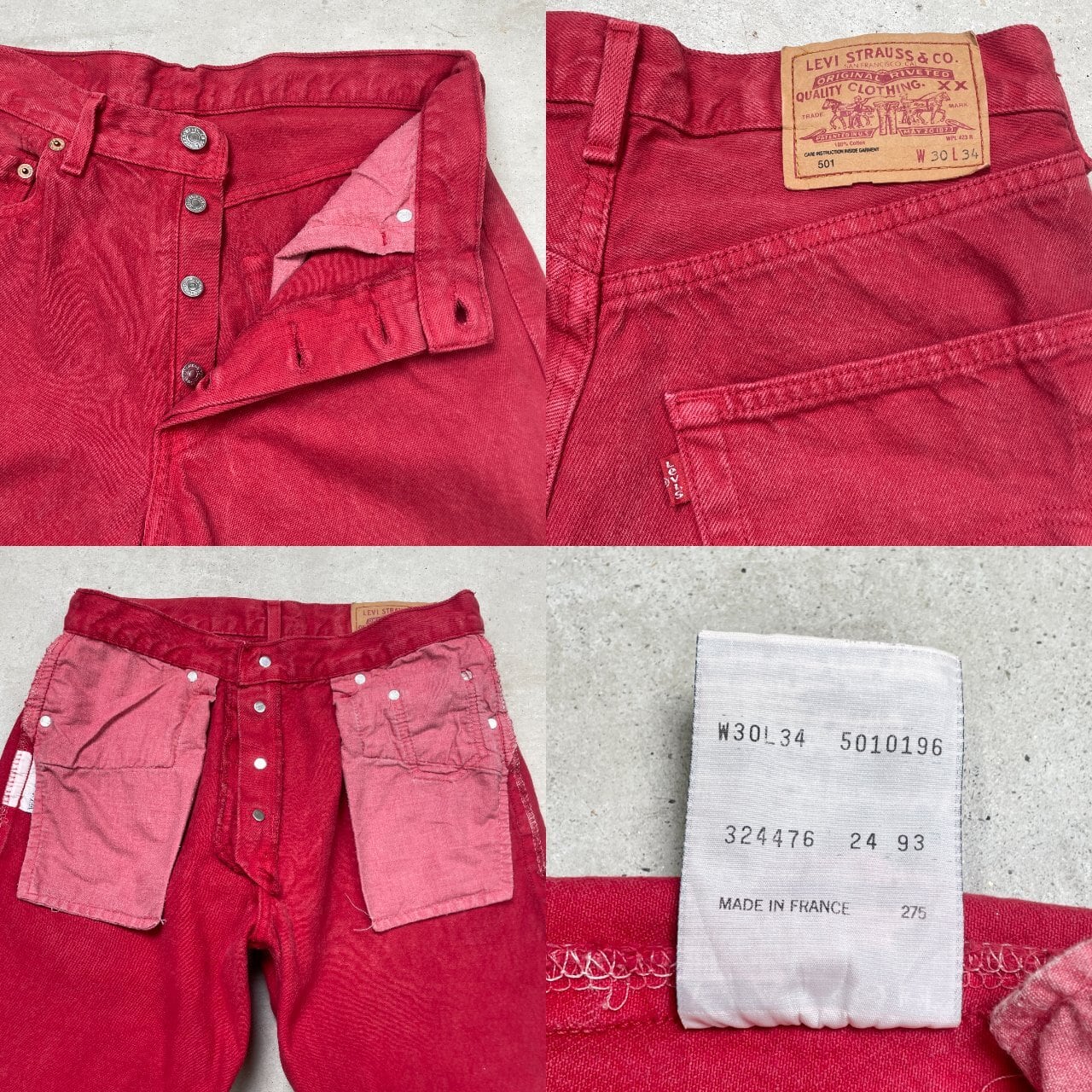 90年代 フランス製 Levi's ユーロリーバイス 501 カラーデニムパンツ