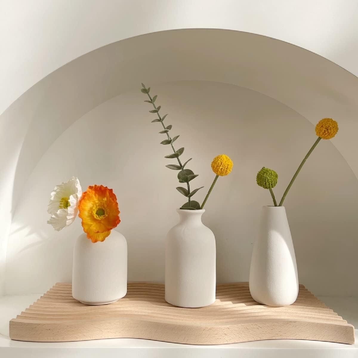 北欧風のホワイトセラミック花瓶セット（3つセット） | リプロの