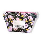 花柄ポーチ / ピンク×ブラック