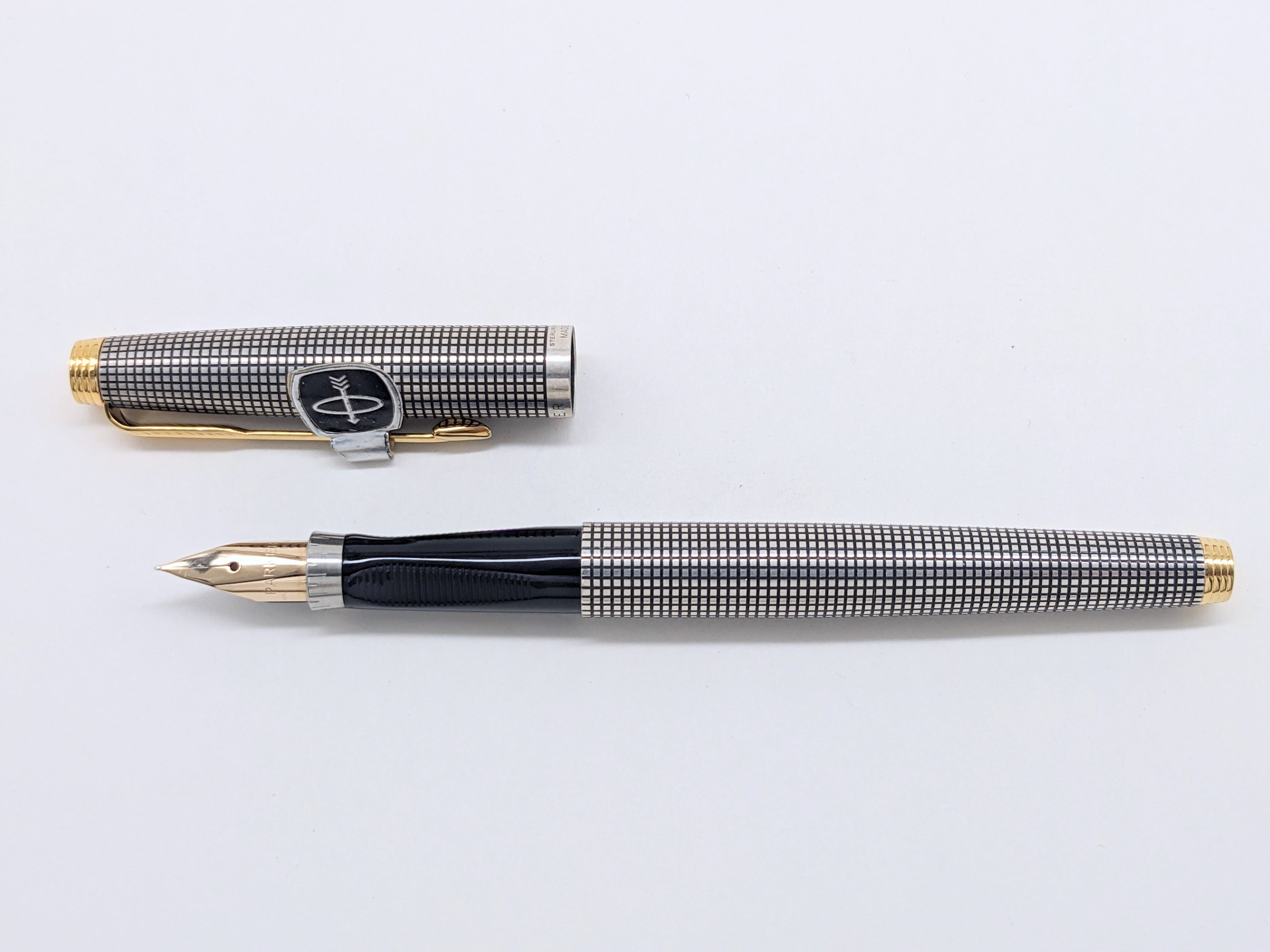 70s パーカー 75 PARKER 75 Crosshatch grid （極細字） 14K 02816