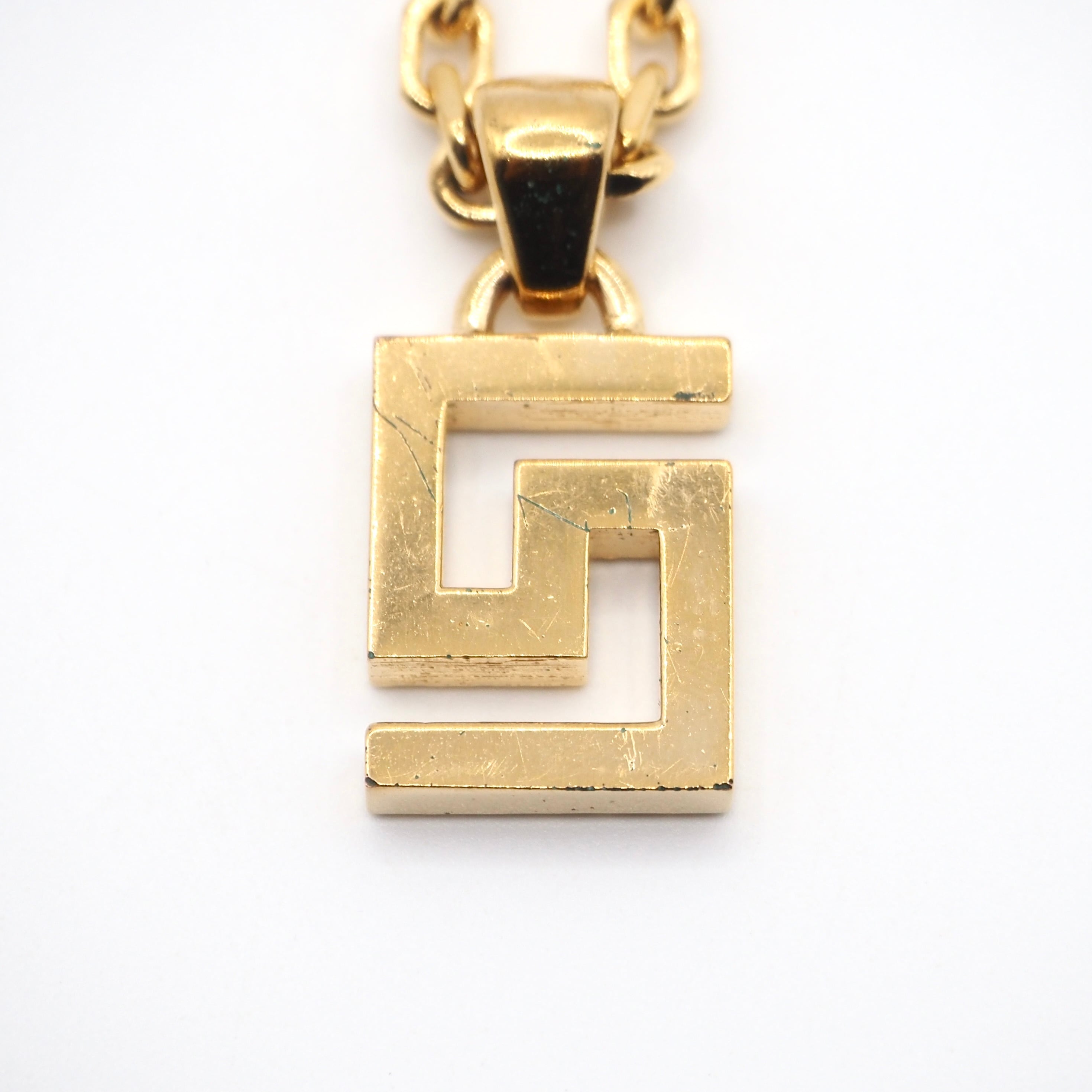 VERSACE グレカ ゴールドチェーン ネックレス ラインストーン GP