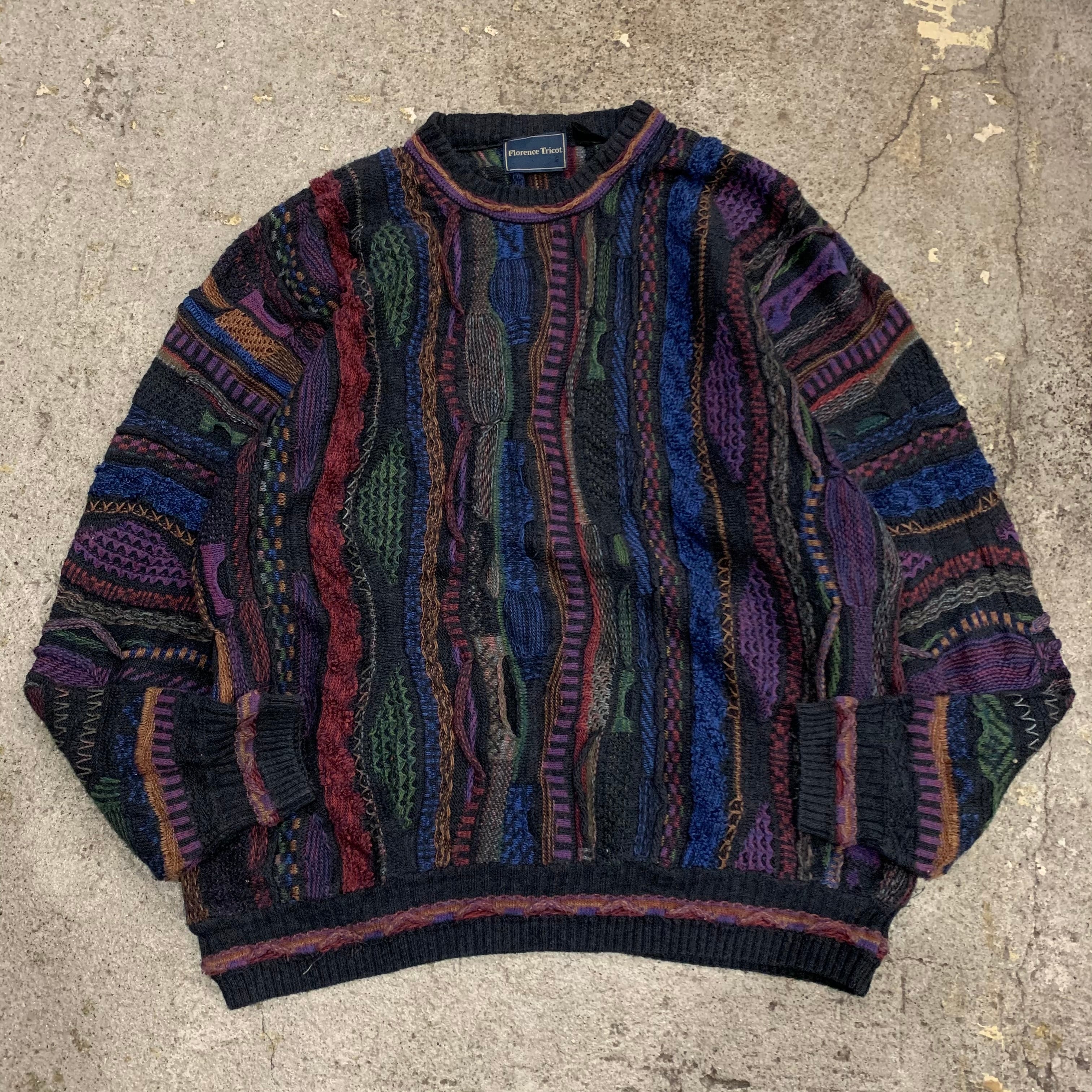 90s florence tricot 3D cotton knit | What'z up