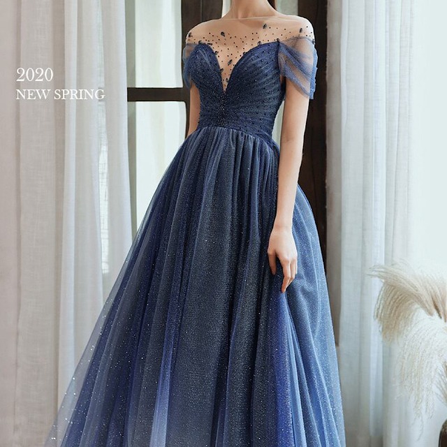 【カラードレス】大きいサイズ 小さいサイズ カラードレス ネイビー 青 結婚式 挙式 袖なし ウェディングドレス 20代 30代 40代  シンプル  フォーマルドレス ロング  カジュアルウェディング  フォトウェディング ドレス 前撮り 後撮り 結婚式写真 ナチュラル ウェディング ガーデンウェディング 少人数ウェディング 二次会 お色直し レストランウェディング リゾートウェディング