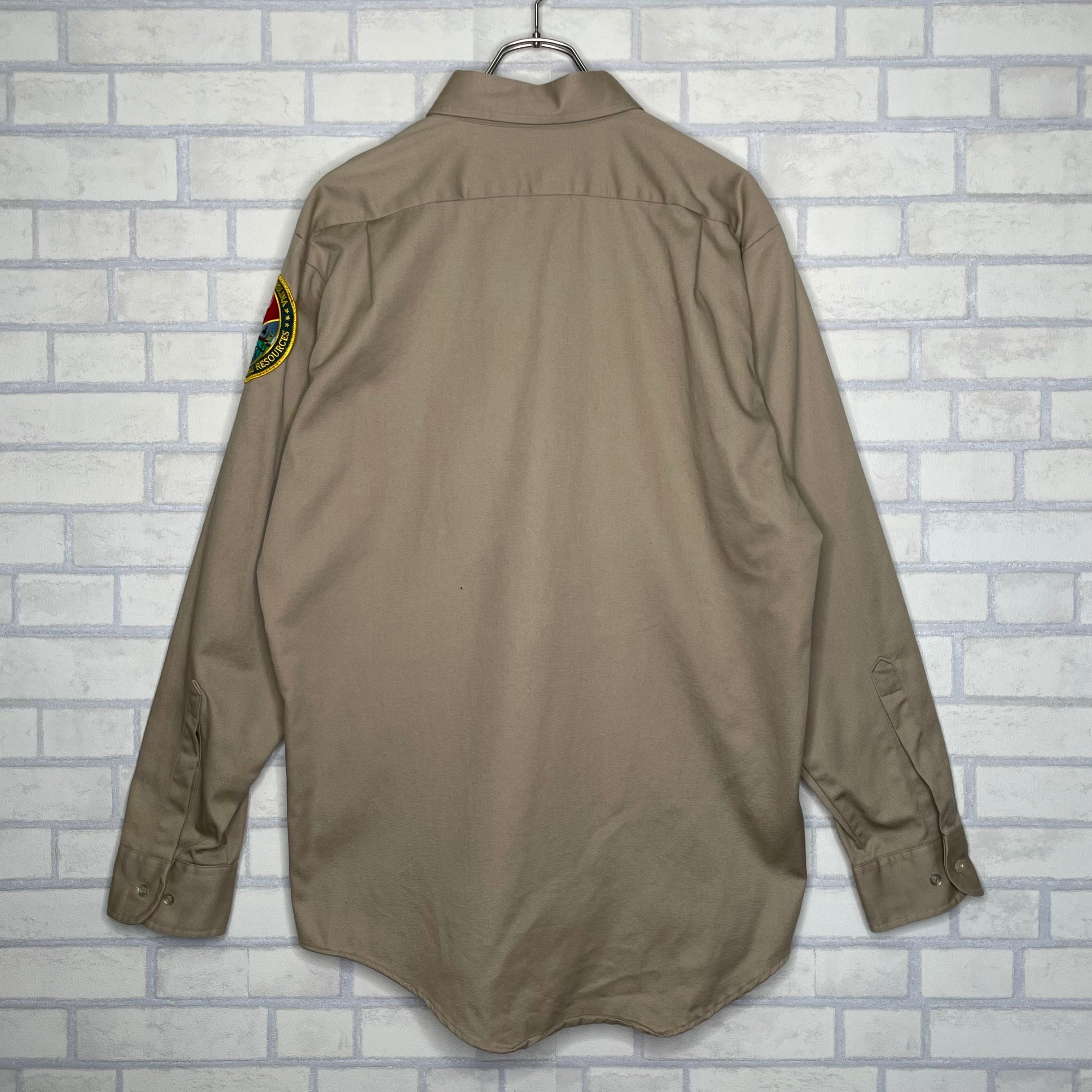 LION APPAREL 長袖ワークシャツ L相当 ワッペン コットン100% | 古着屋 
