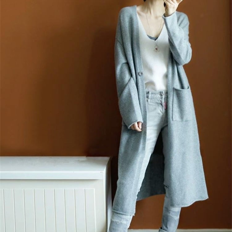 送料無料 P2417 ニット ロングカーディガン レディース ニットカーディガン ロング レディース トップス ゆるニット カーディガン ロング丈 長袖 ニット ガウン カーディガン アウター ロング コーディガン アウター コート 無地 おしゃれ 秋 冬 秋冬 秋新作 冬新作