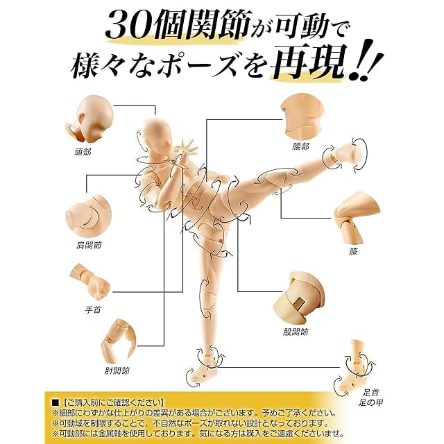 CHALAN デッサン人形 漫画 30個関節可動 デッサンモデル フィギュア