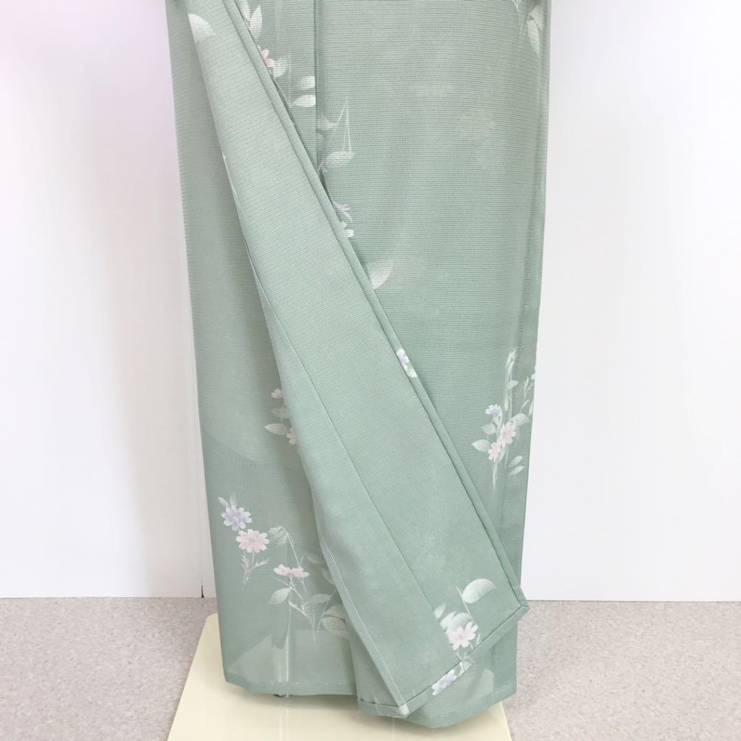 K-1712 夏着物 絽 小紋 花柄 しつけ糸 トールサイズ | リユース着物 