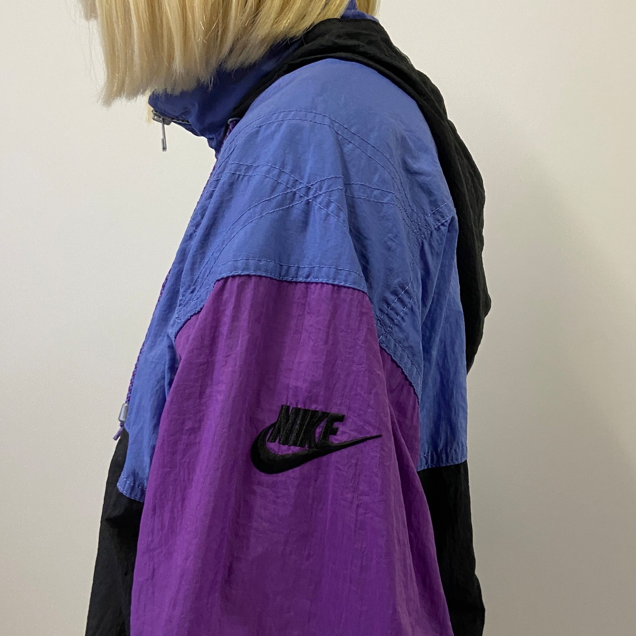 90年代 NIKE ナイキ クレイジーパターン ロゴ刺繍 ナイロンジャケット 