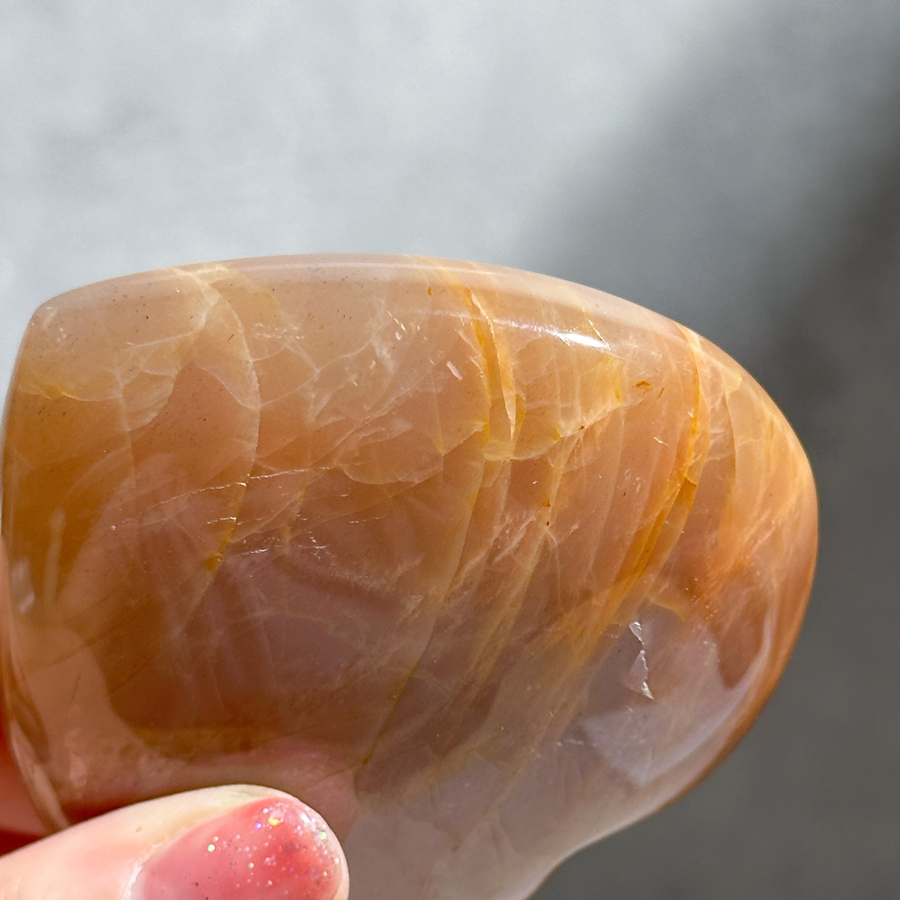 ピーチムーンストーン ハート31♡Peach Moon Stone♡天然石・鉱物