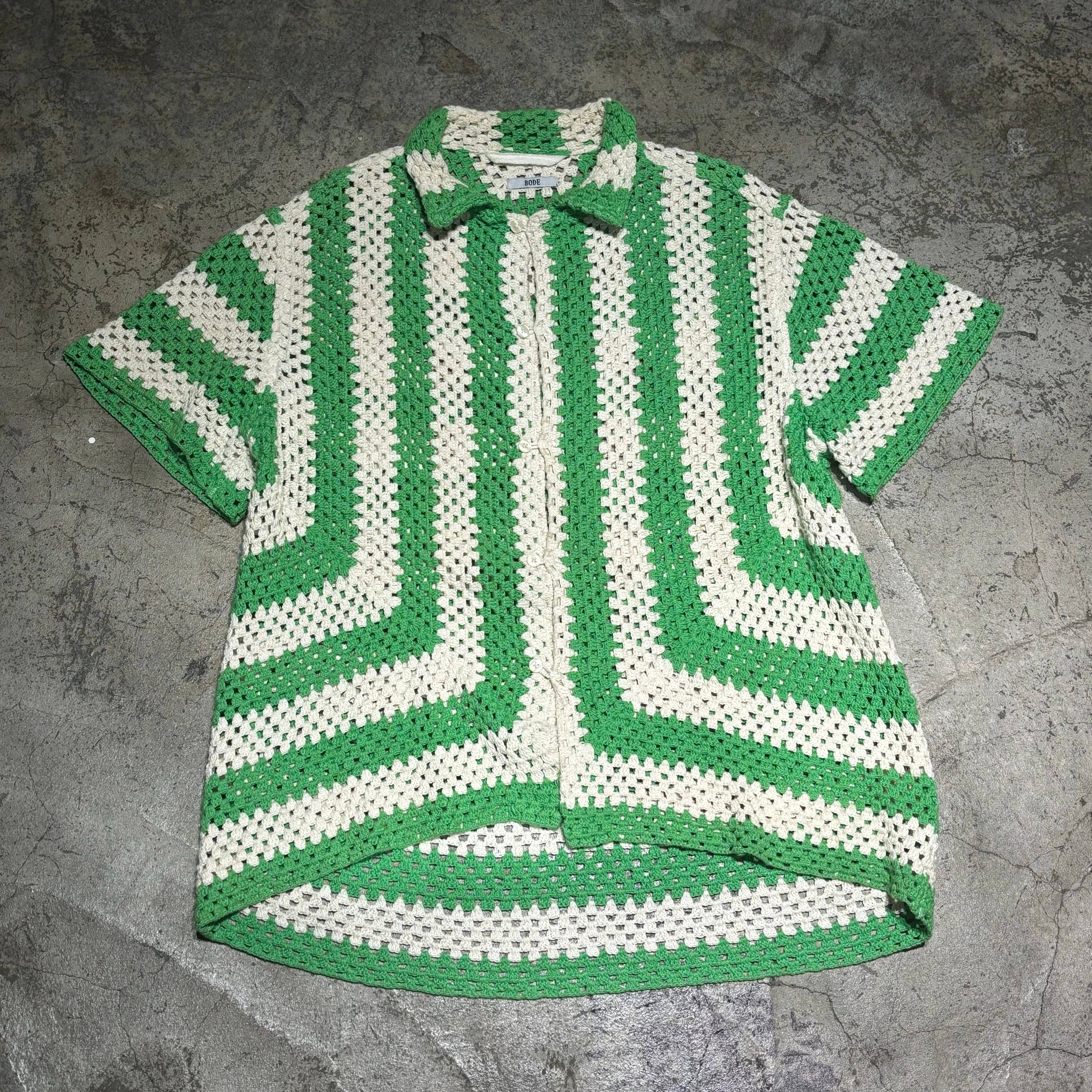 BODE ボーディ LIME CROCHET SHIRT ニットシャツ 半袖【表参道t09 
