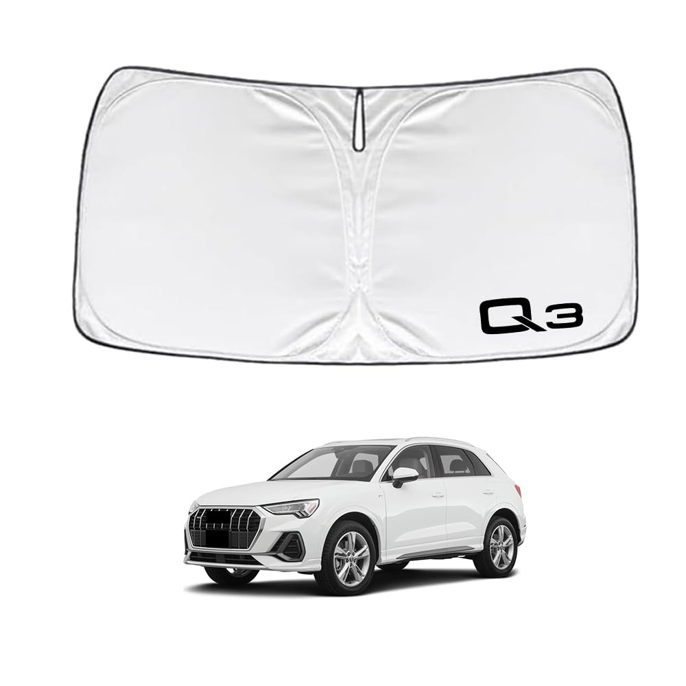 【努力特価】アウディ Q3 F3 2020年8月〜現行 車種専用設計 サンシェード 車 フロント さんしぇーど 暑さ対策 日除け 遮熱 遮光 uvカット 紫外線遮蔽 折り畳み式 収納ポーチ付き 取付簡単 保護パーツ