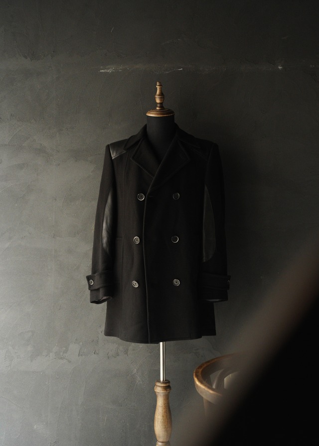 VERSACE Collection switching leather wool P coat