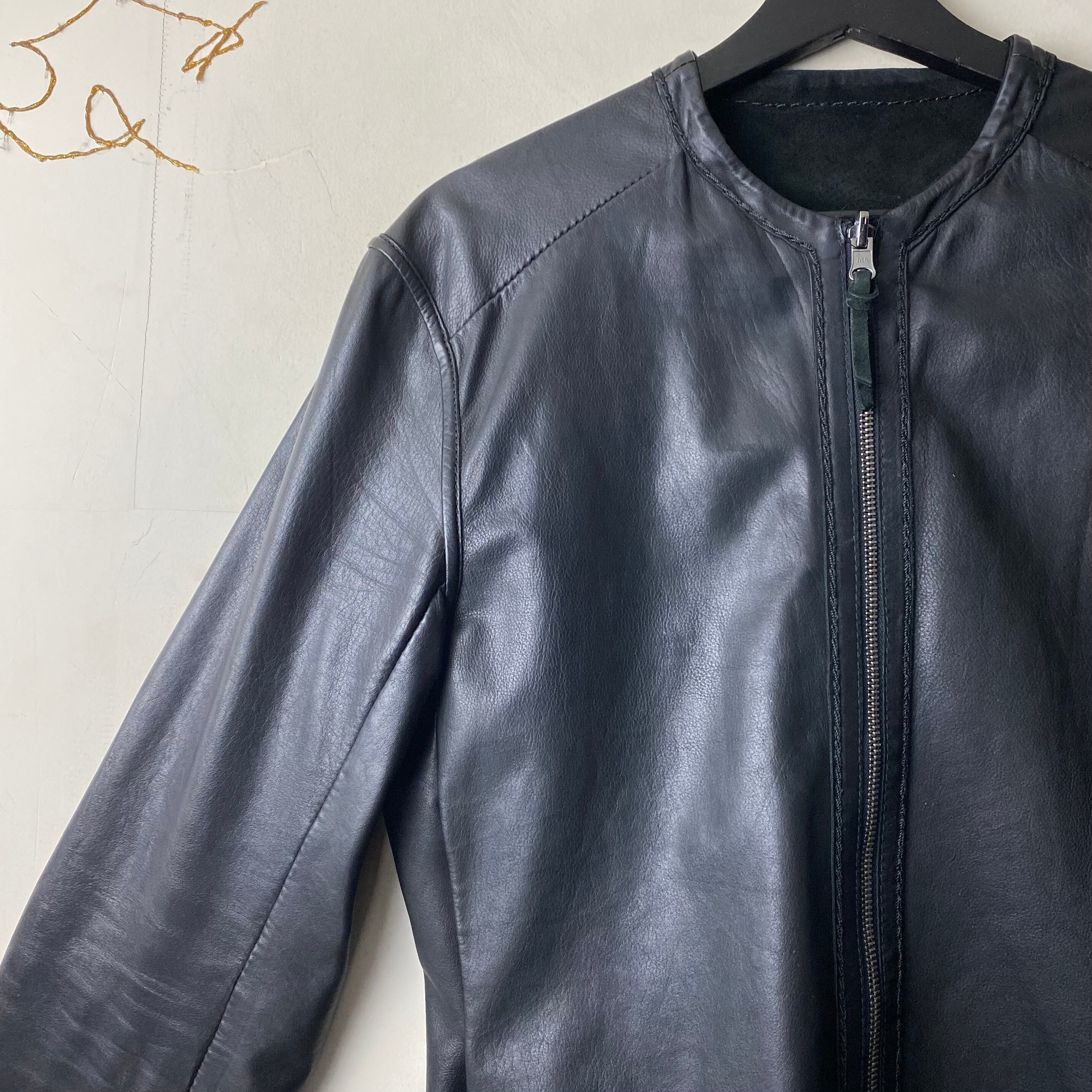 EMPORIO ARMANI black leather×suede riders jacket | NOIR ONLINE EMPORIO ARMANI black leather×suede riders jacket | NOIR ONLINE