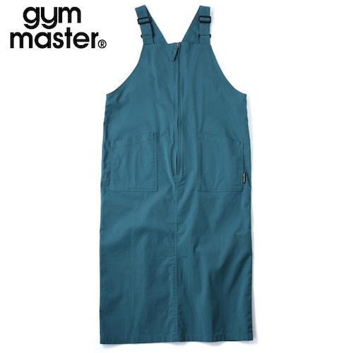 gym master ジムマスター ストレッチヘリンボーン ジャンパースカート レディース ロング丈 フロントジップ仕様 アウトドア対応ジャンスカ G721714 ターコイズブルー