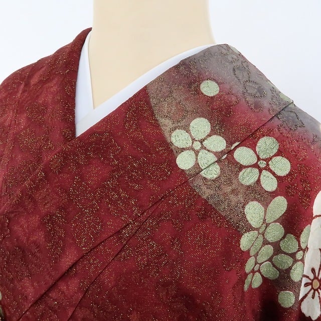 8457］振袖 美品 4点セット！御所車 刺繍 せまる 成人式 卒業式 正絹 着物