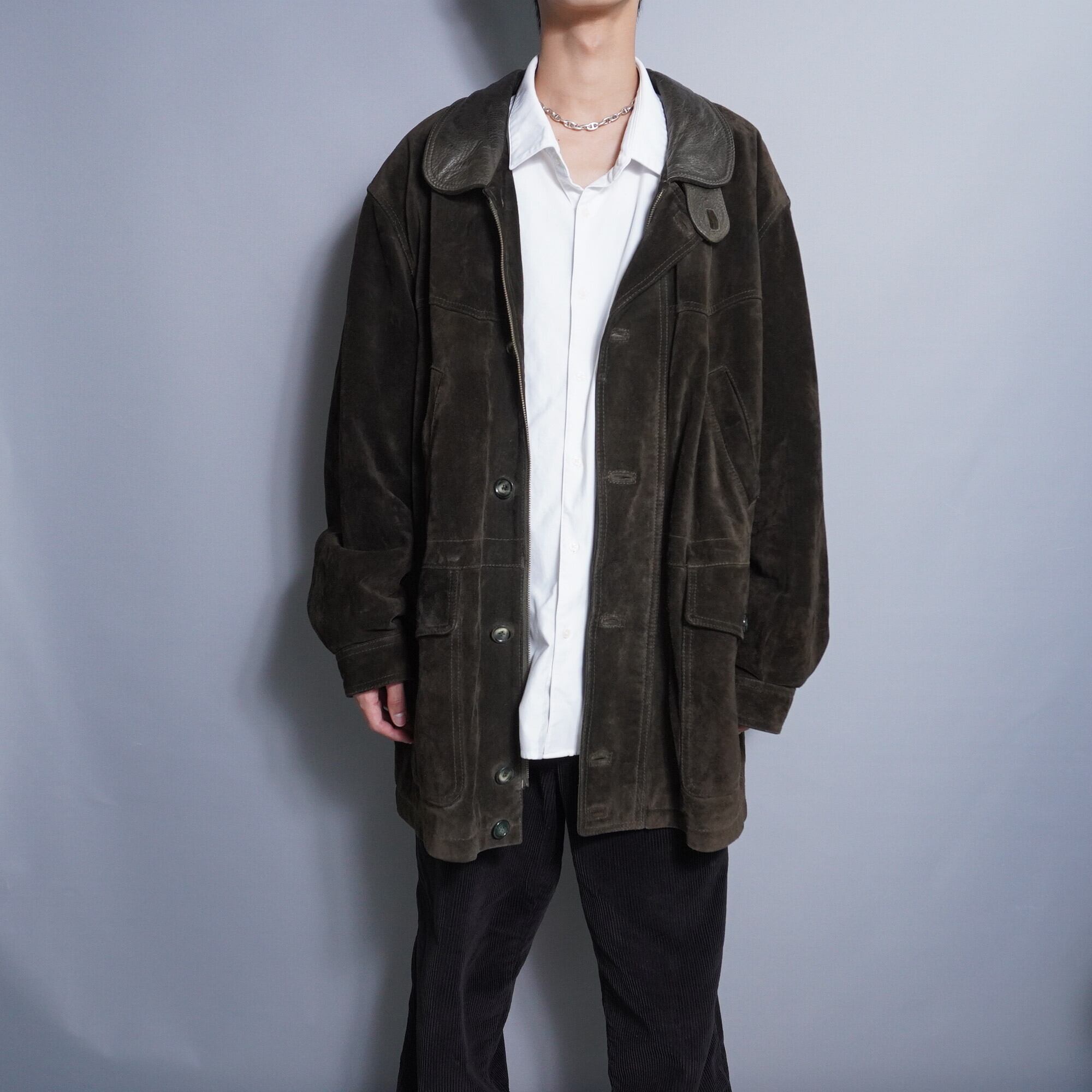 Yves Saint Laurent】イヴサンローラン ブラウンヌバック レザー Yves Saint Laurent】イヴサンローラン ブラウンヌバック レザー