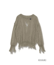 【直営限定ITEM】ローゲージダメージニット (KHAKI) CQ-49013H