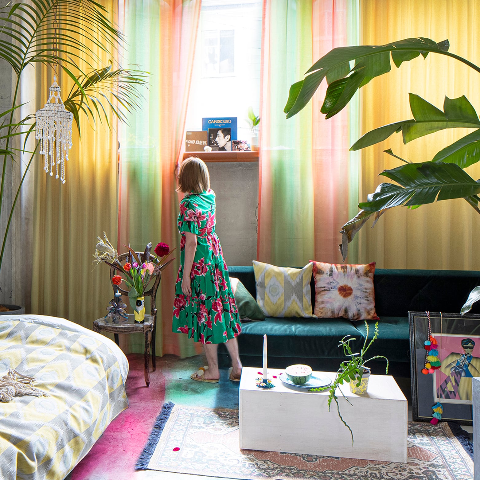 レースカーテン ダイスキスイカ オレンジ | Rough since 2016