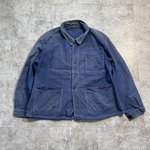 50-60s SAVO 刺繍タグ モールスキン フレンチワークジャケット
