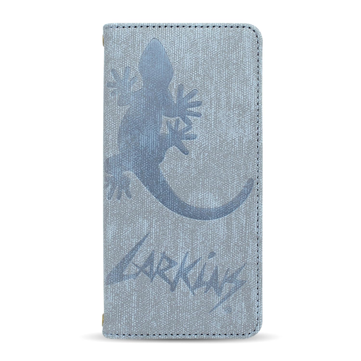 LARKiNS 正規品 iPhone 17 対応 ケース 「 型押し手帳ケース 」 ラーキンス アイフォン17用 iPhone 17用 スマホケース (アッシュブルー)