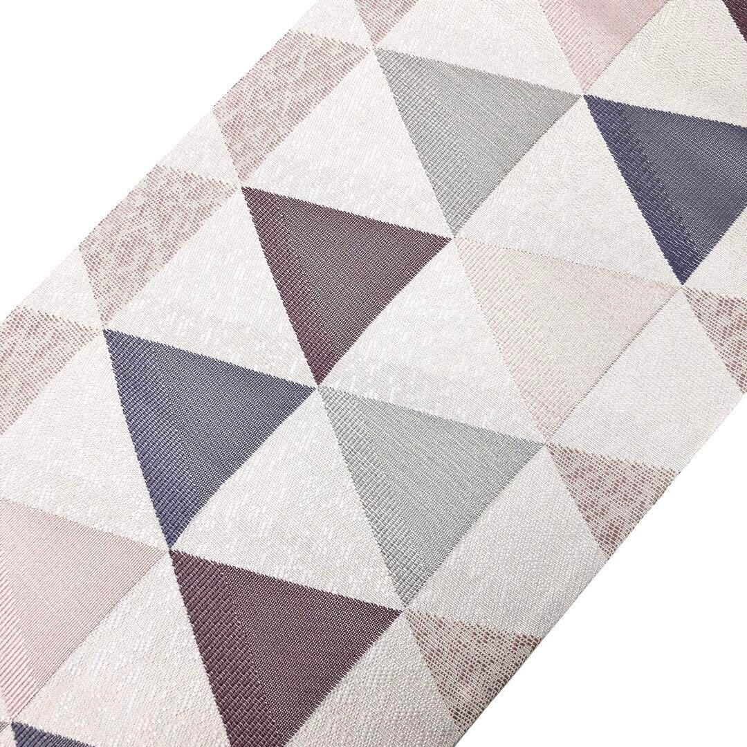 O-2719 袋帯 鱗模様 三角 くすみカラー 薄灰色 | リユース着物専門店 わびさび