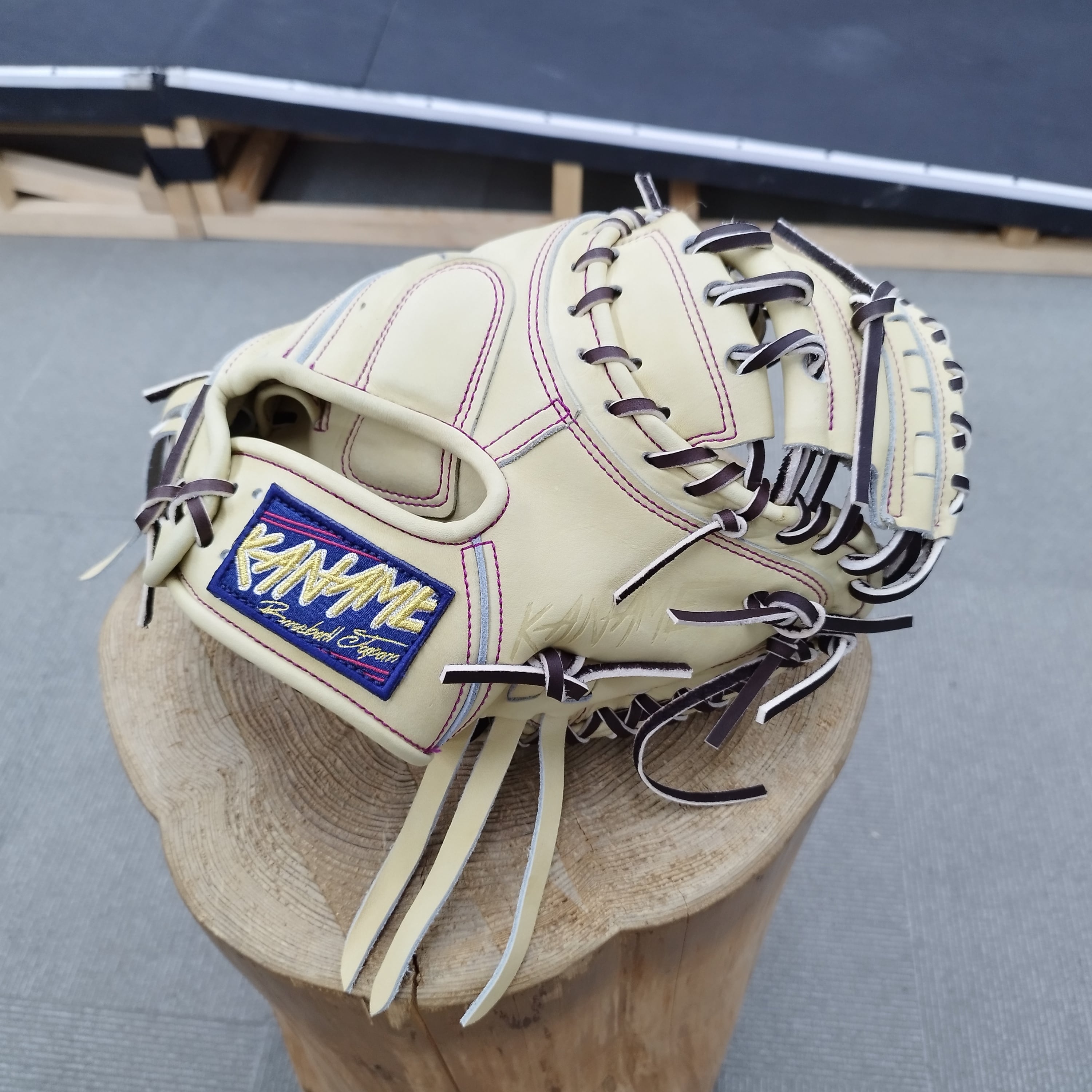 型付け済み 硬式用 キャメル 要ミット 要 KANAME 捕手用 キャッチャー  