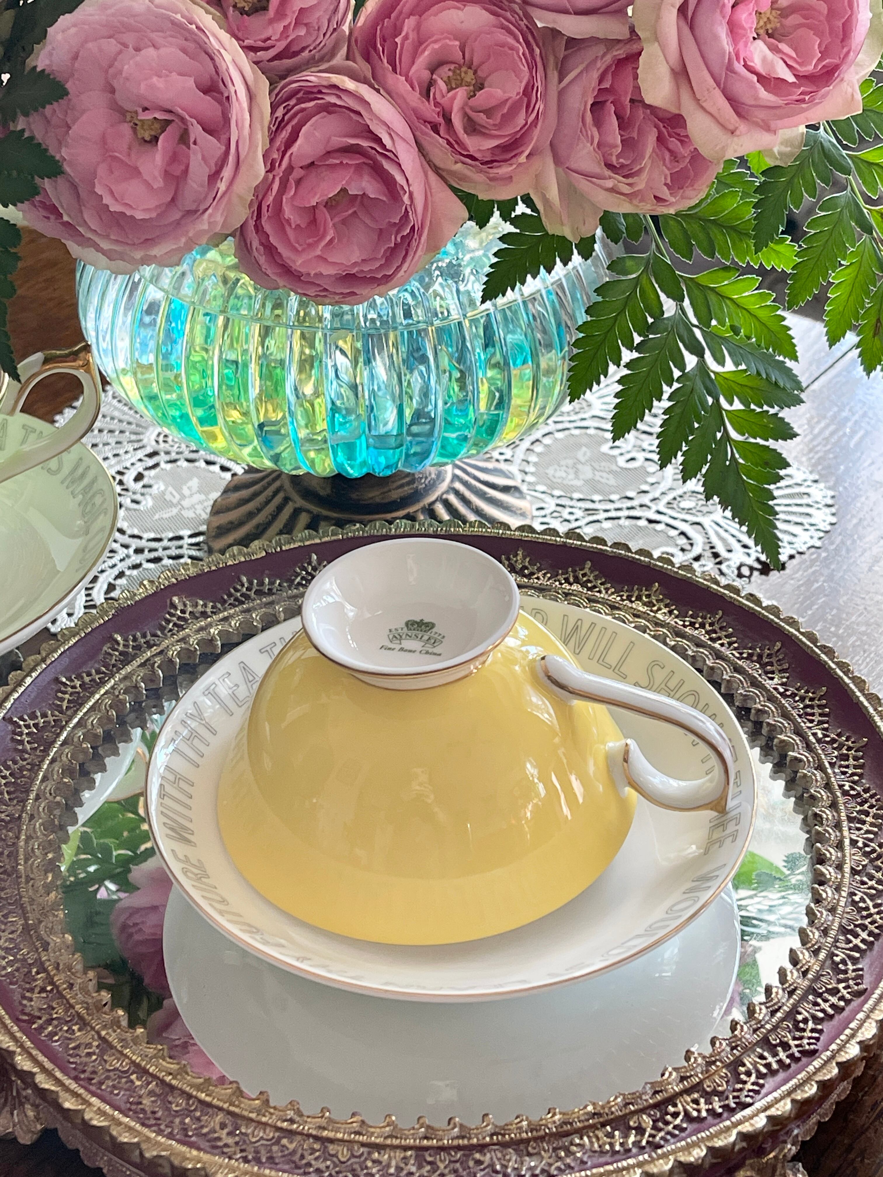 エインズレイ Aynsley】 {イエロー} ネルロス紅茶占い ティーカップ 