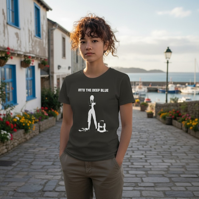 INTO THE DEEP BLUE-Tシャツ・レディース(スミ)