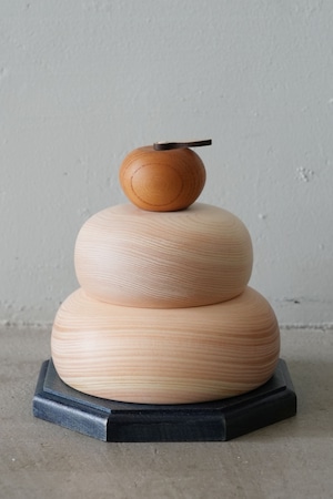 『木』の鏡餅 みかんB(葉っぱ付き)