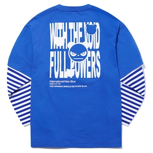 SALE 送料無料【HIPANDA ハイパンダ】レディース レイヤード ビッグサイズ ロンT / WOMEN'S LAYERED LONG SLEEVED T-SHIRT / BLUE