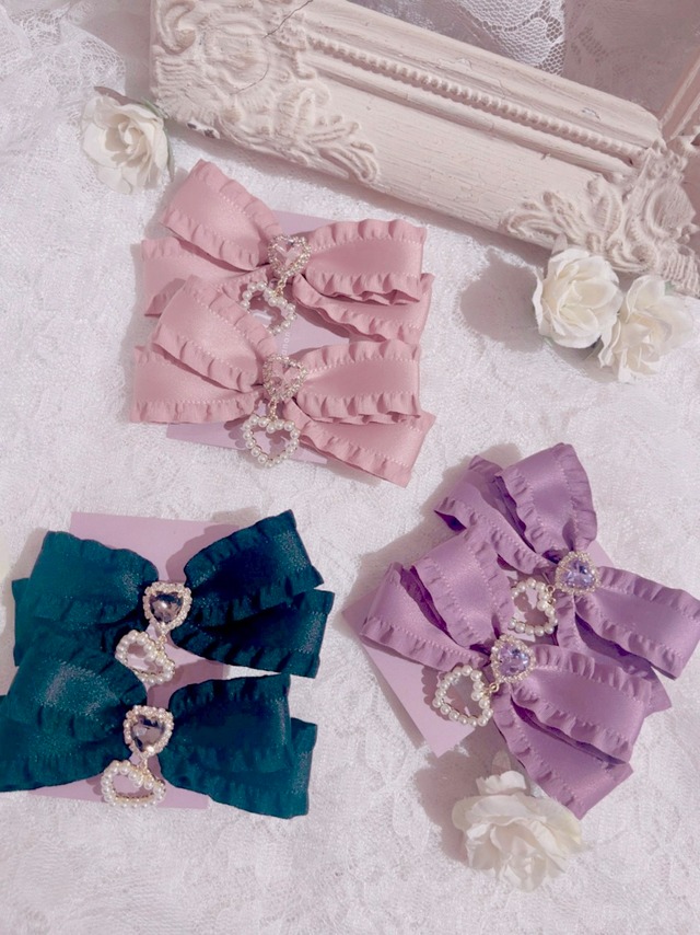 One-color Frill Ribbon Set Hair AC