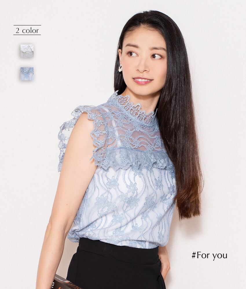 花レースがエレガントなトップス_a0132006002