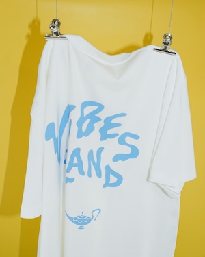 VIBES LAND Tee White x Light Blue