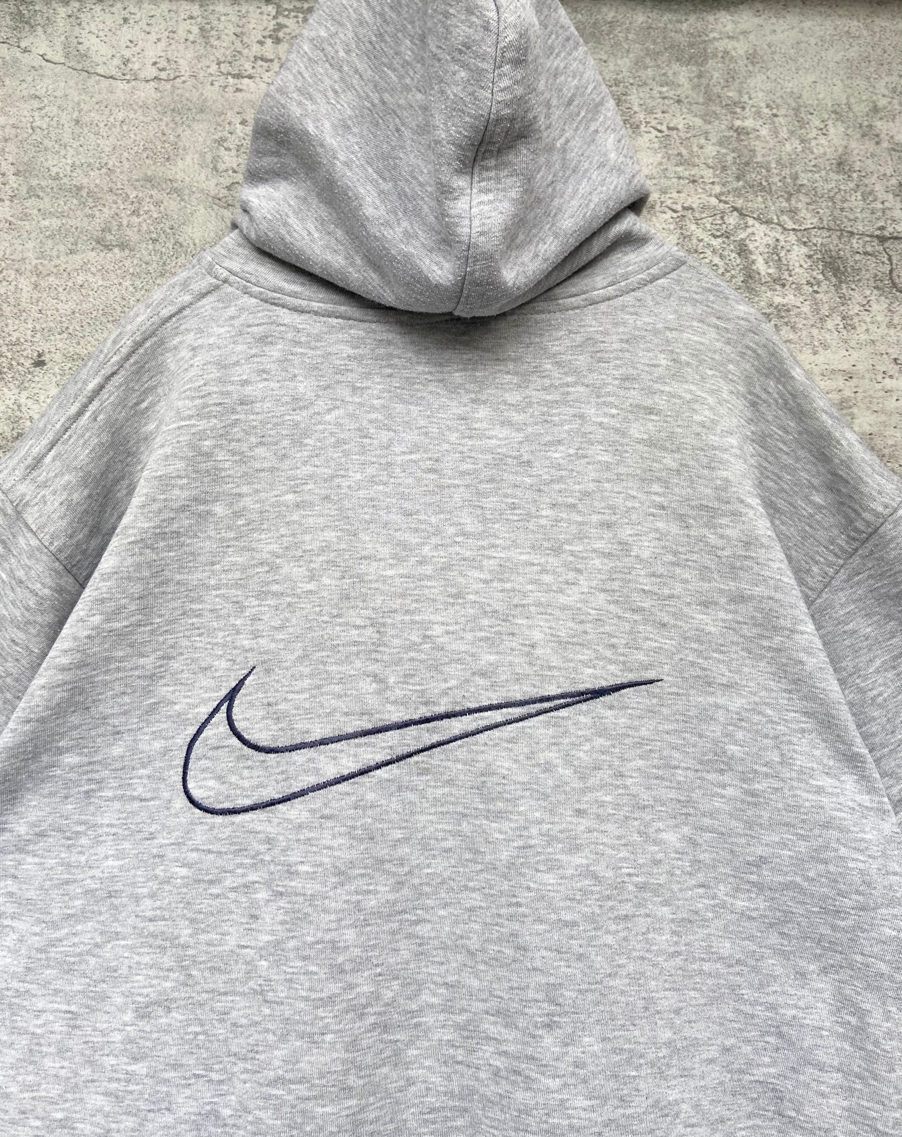 90s NIKE/ナイキ フルジップパーカー 背面ロゴ 刺繍スウォッシュ
