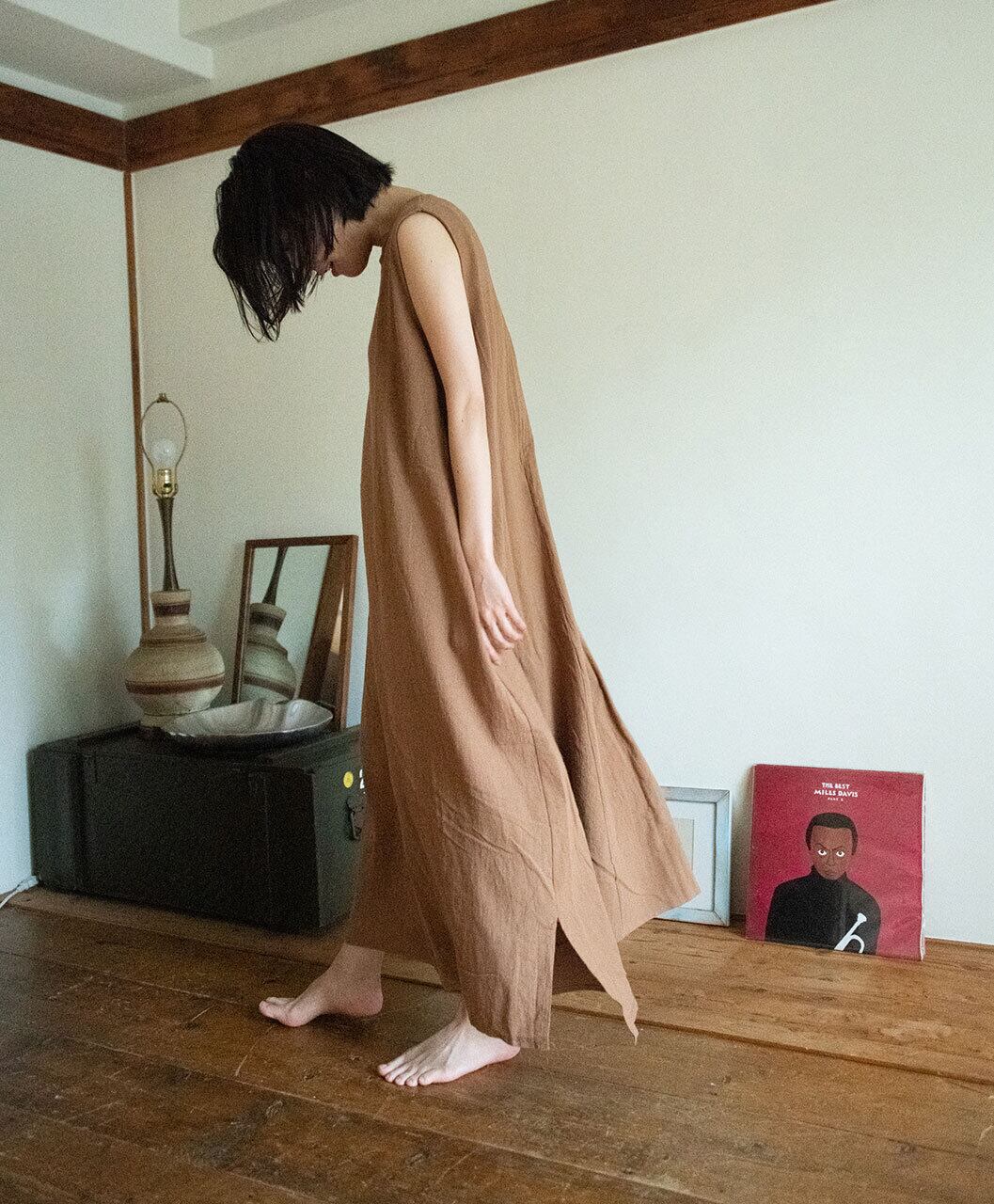 コーヒーカラーリラックスワンピース