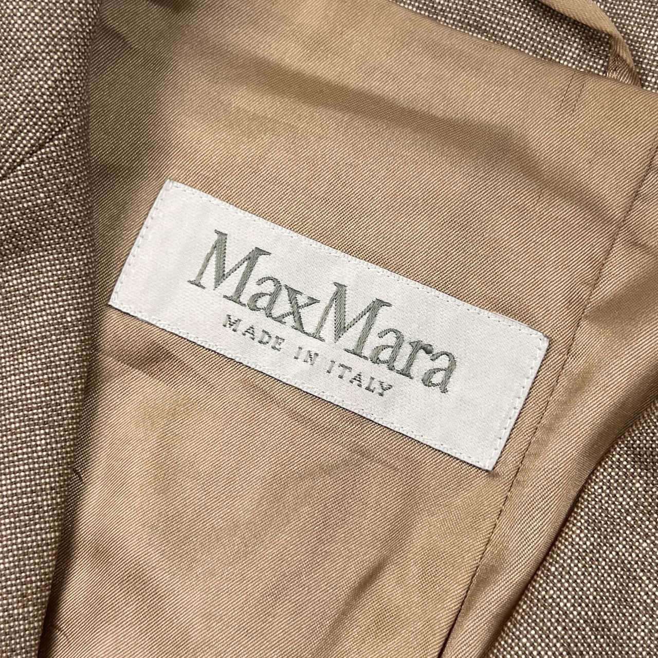 イタリア製 シルク混 MaxMara マックスマーラ テーラードジャケット i 42/ベージュ レディース
