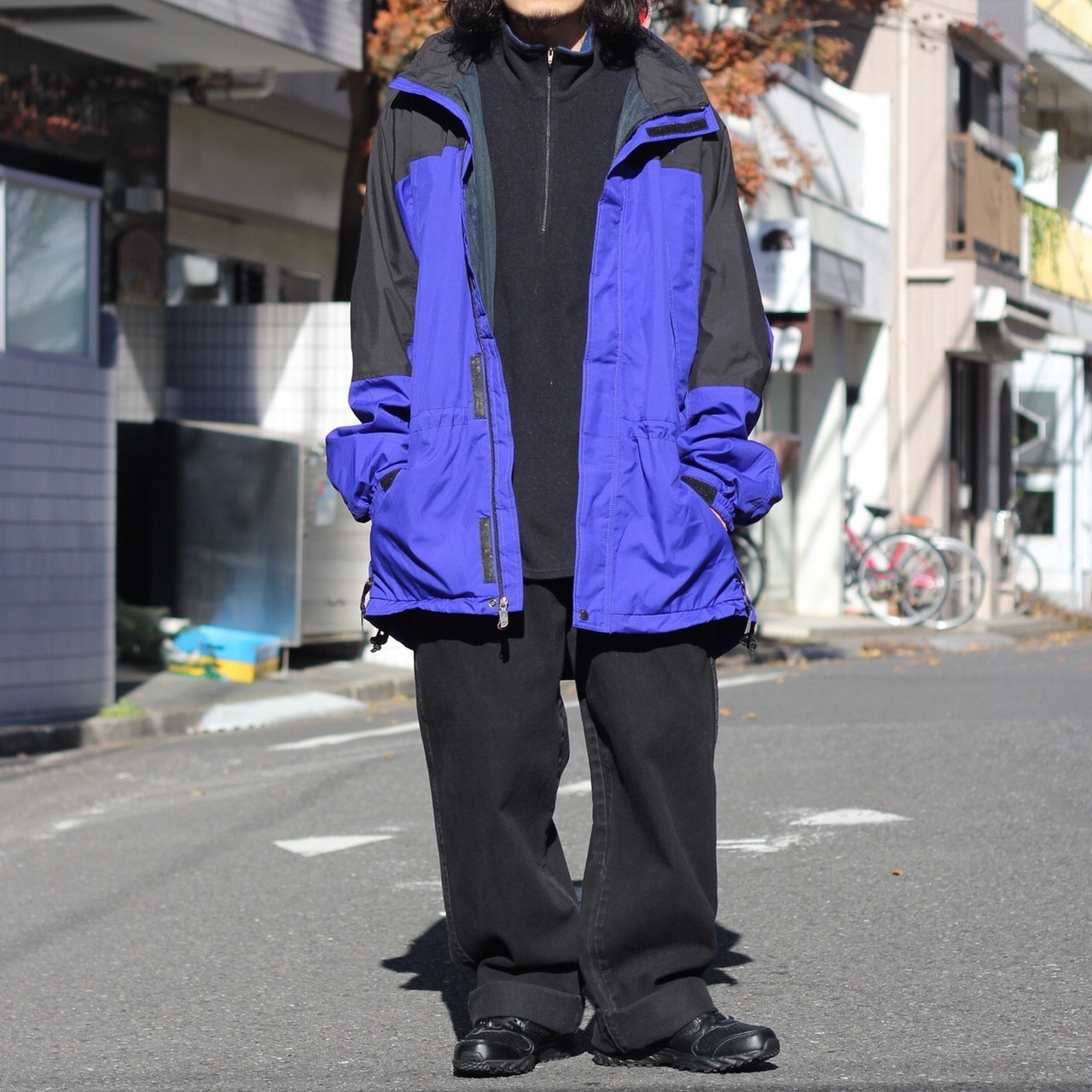 THE NORTH FACE アズテックブルー ライトシェル バイカラーマウンテン 