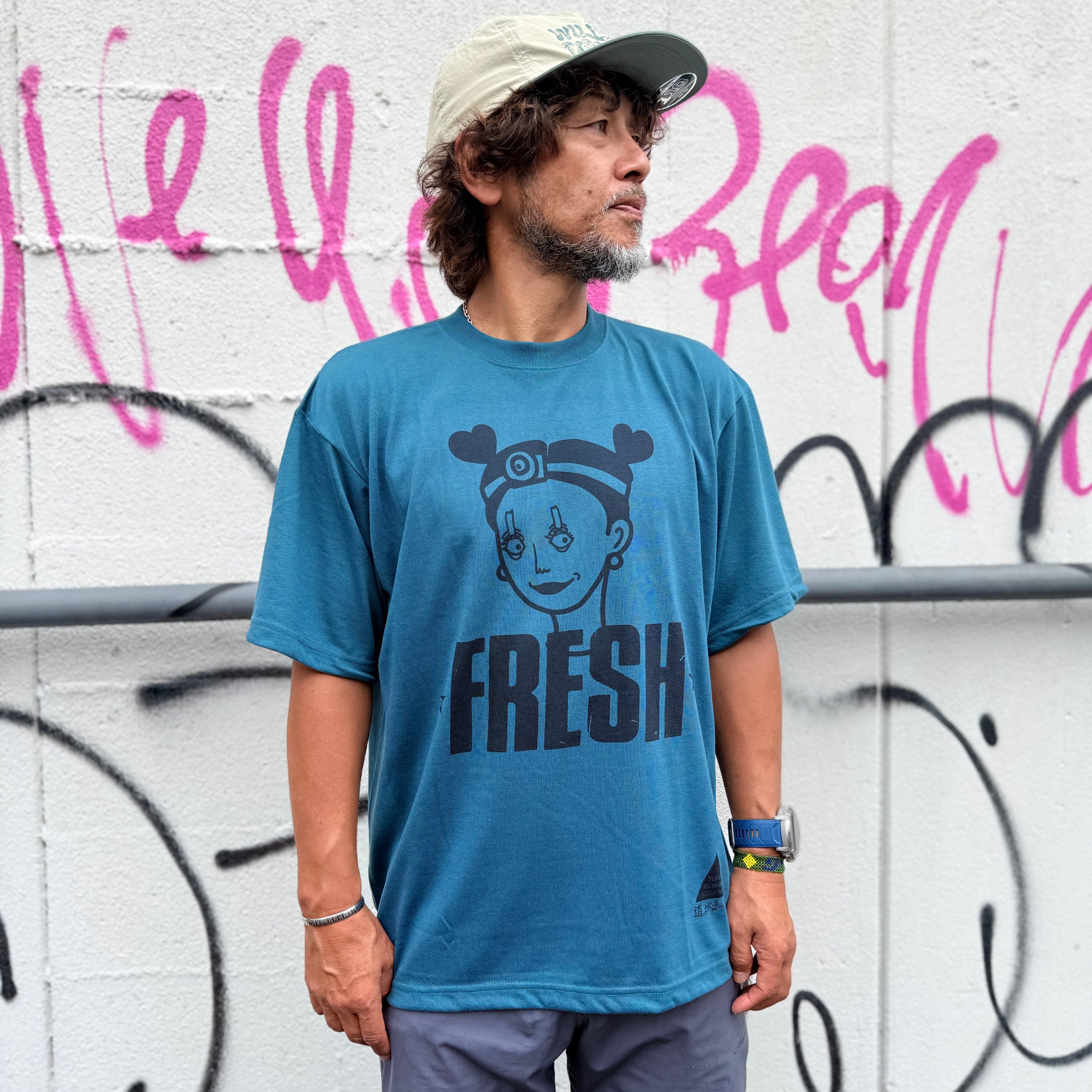Answer4 / Dry Tshirt（Navy） | 道がまっすぐ