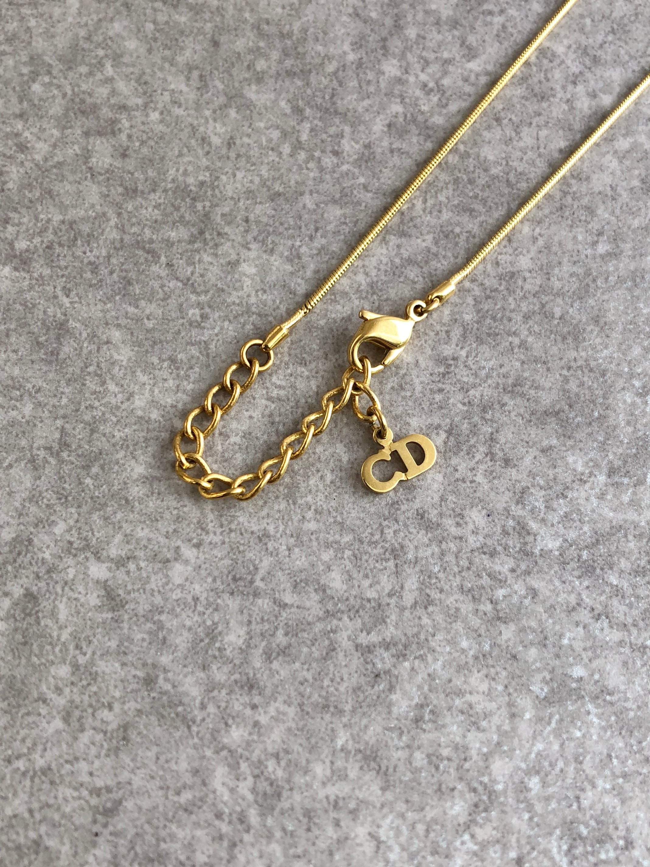 Christian Dior クリスチャン ディオール ネックレス ゴールド ロゴ