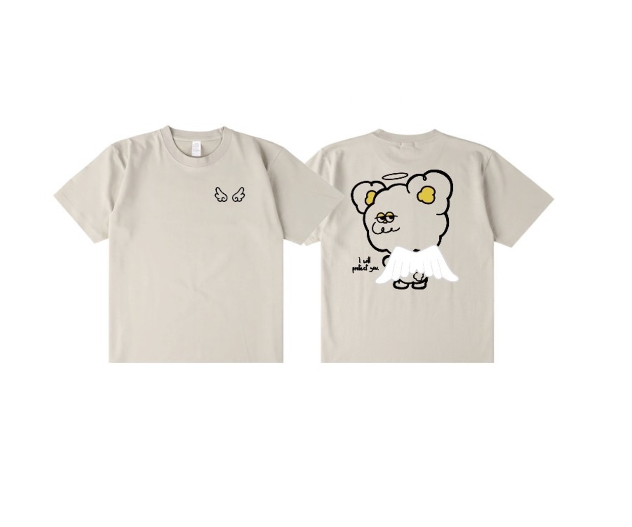 【KIDS150サイズ】【背中に羽が生えました。】天使の羽 Tシャツ｜Hoooさん 立体刺繍 羽付き キャラクターTee 親子コーデ対応 - 5