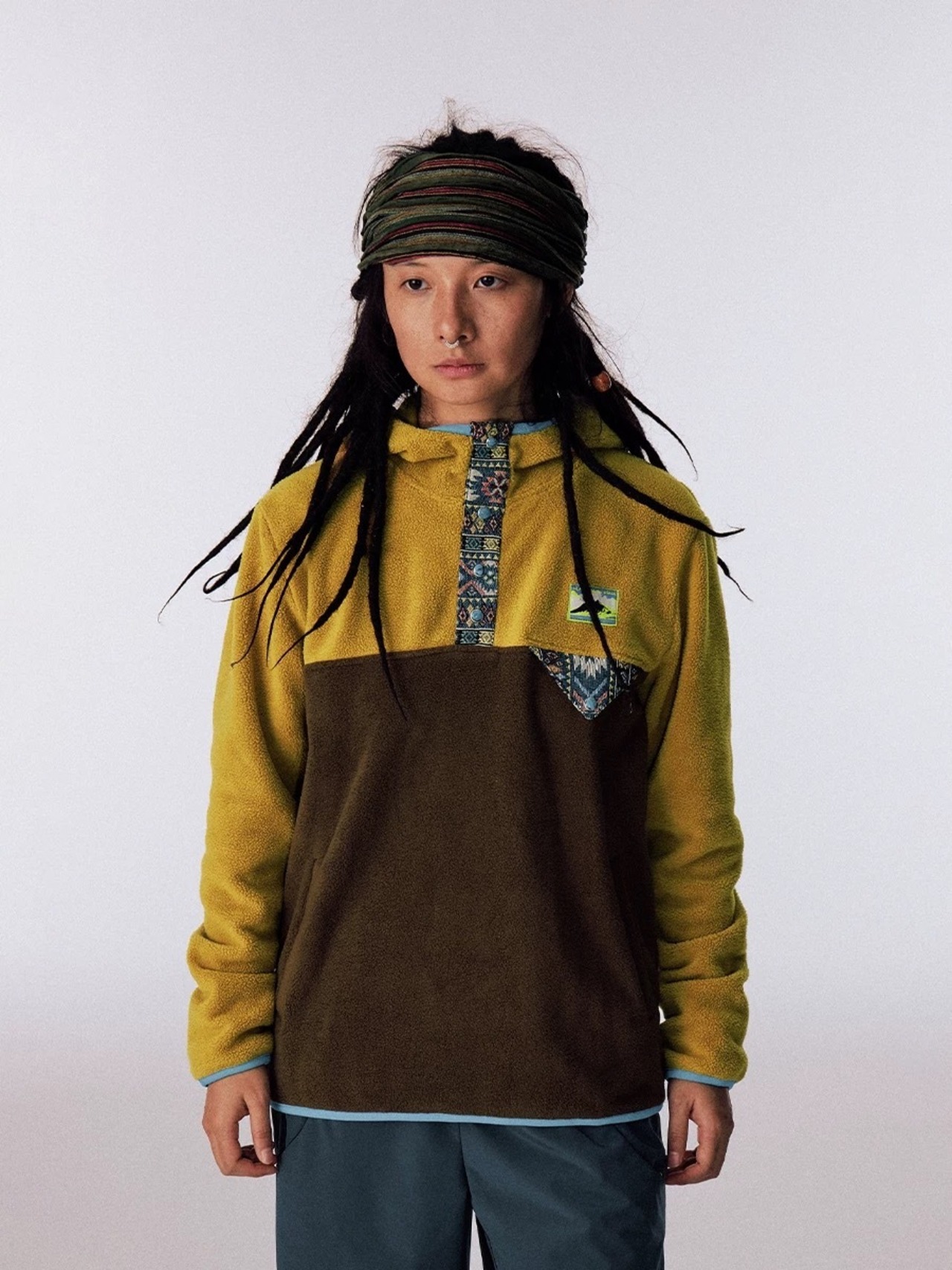 CONP Ethnic Panel Fleece Hoodie