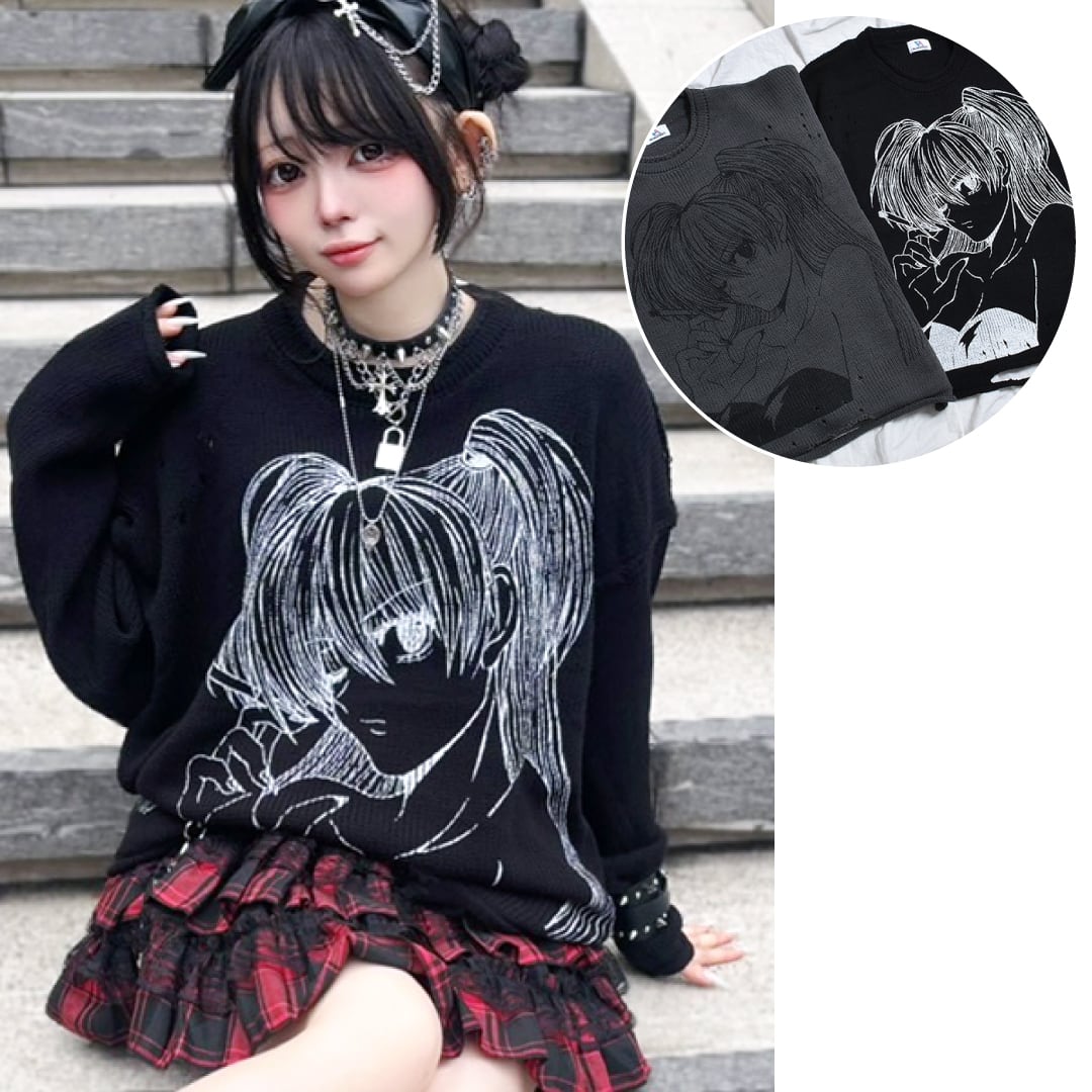 【10/31新着】Smoking Girl ダメージニット