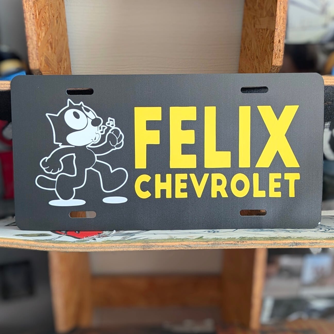 送料無料!ちょうどいいブリキ看板【 Felix the Cat / フェリックス / フィリックス】 ナンバープレート / METAL SIGN / メタルサイン / ブリキ看板 / サインボード / ビンテージ加工 〚アメリカン雑貨 アメトイ〛