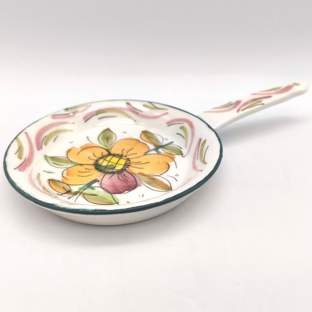 洋皿・小皿・フライパン型・花柄・陶器・No.260619-24・梱包サイズ60