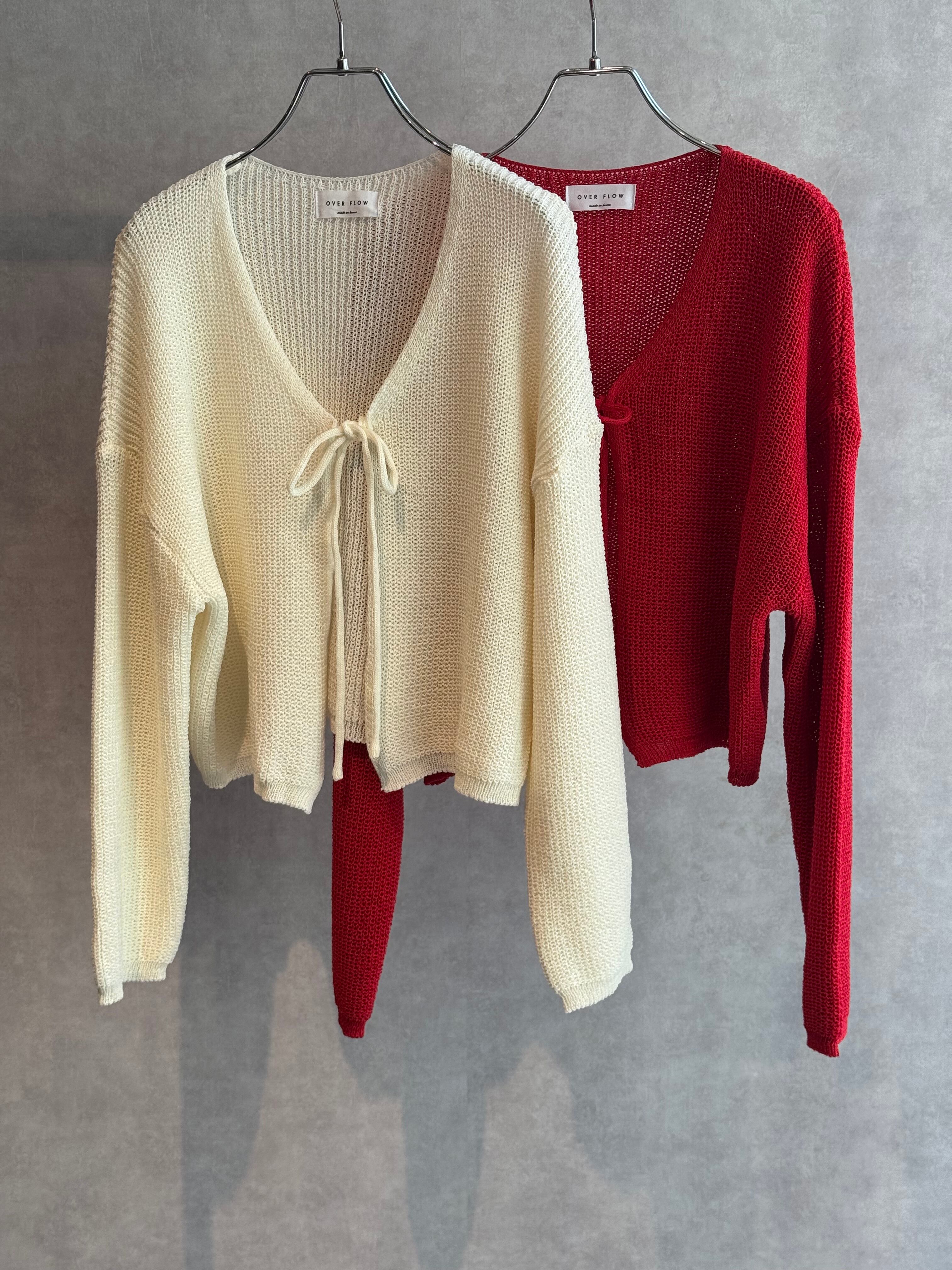 front ribbon knit cardigan